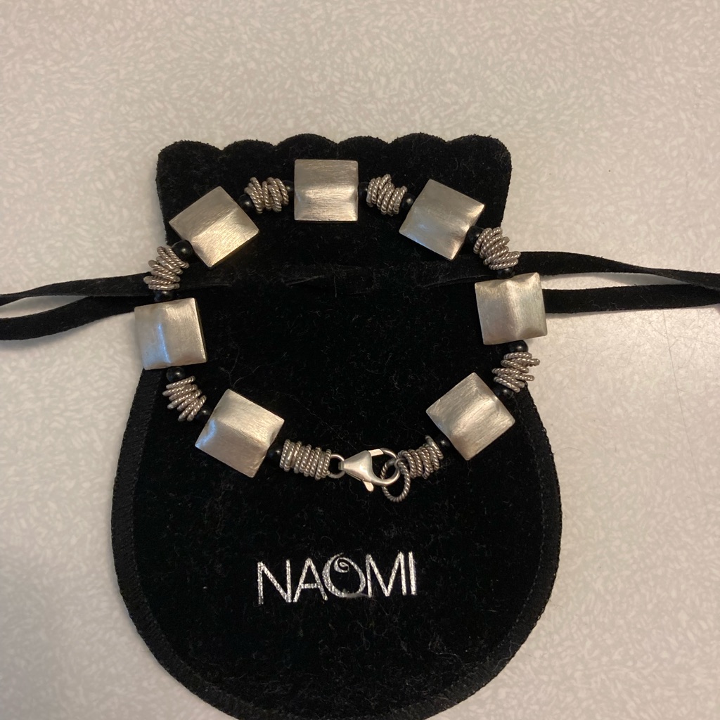 Sterling Silver And Onyx Bracelet